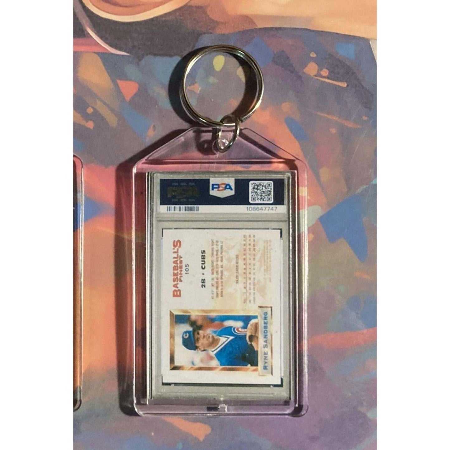 3188 Ryne Sandberg 1993 ToppS Finest  Custom Made Novelty Keychain -A Great Gift BBL KYC