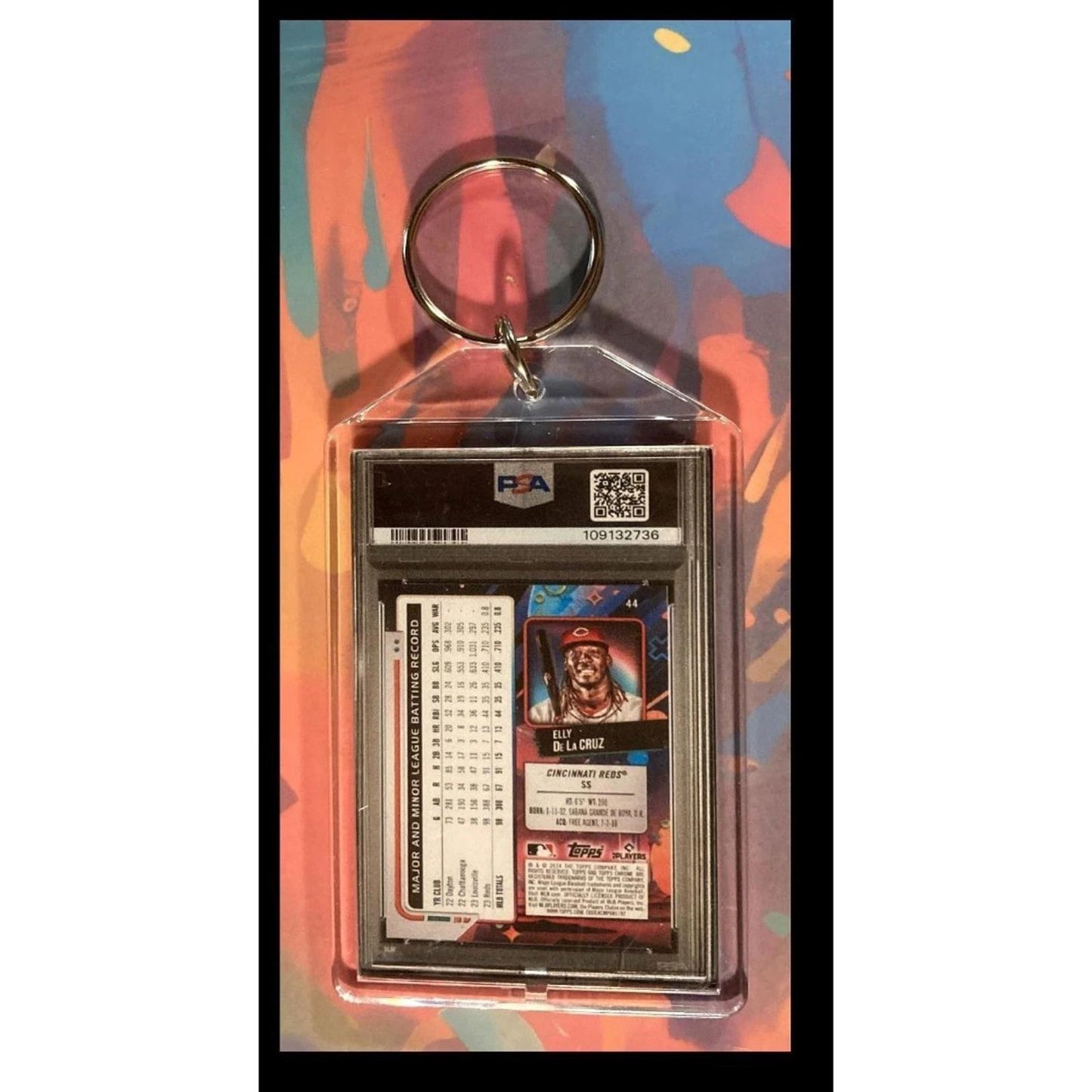 0007 Elly De La Cruz 2024 Topps Chrome Cosmic Superfractor Keychain