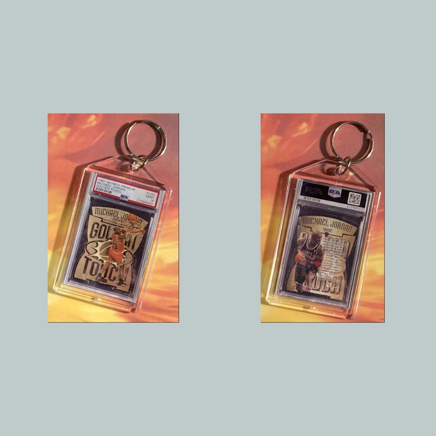3638 Michael Jordan 1997 Skybox Golden Touch Custom Hand Made Keychain BKL