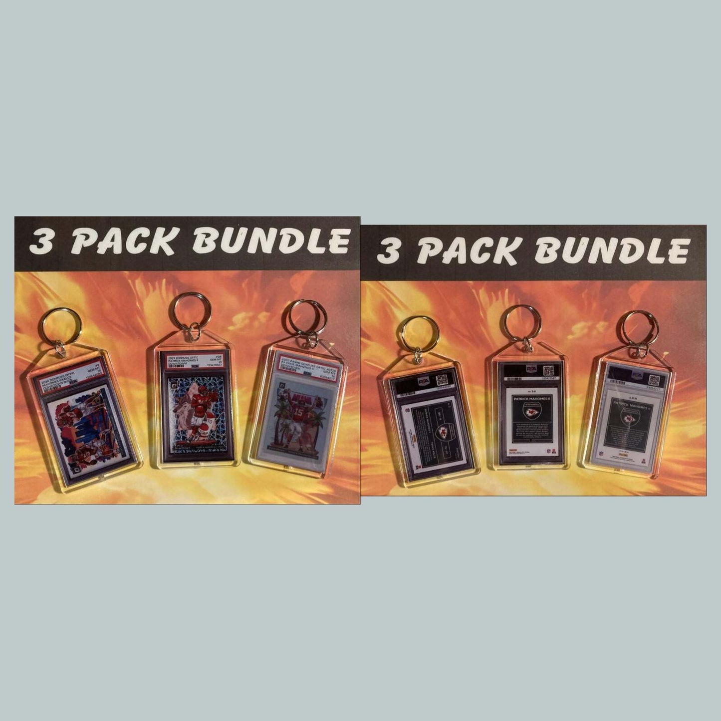 3611B Patrick Mahomes Downtown 3 Pack Bundle Custom Hand Made Keychains FBL