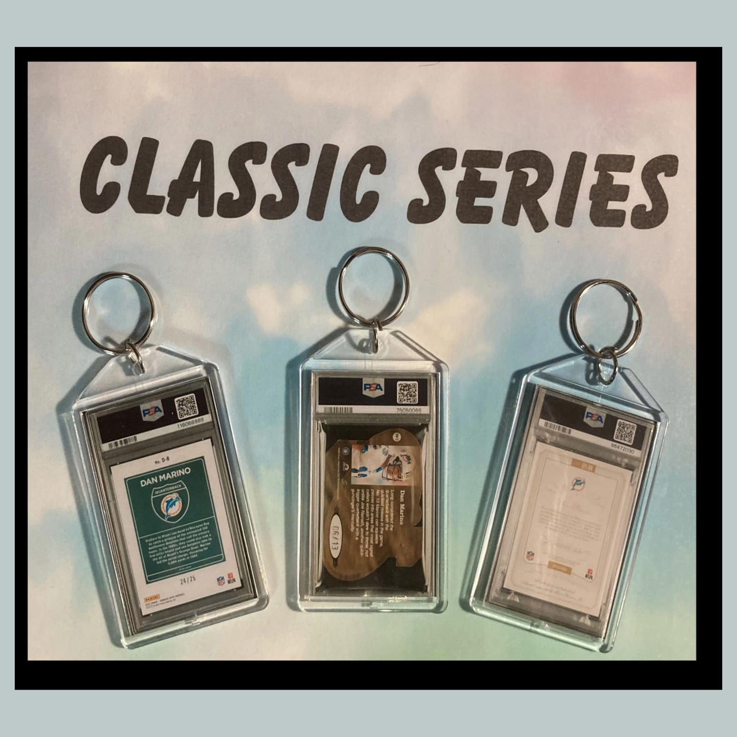0509B Dan Marino 3 Pack Classic Bundle - 3 Different Custom Novelty Keychains