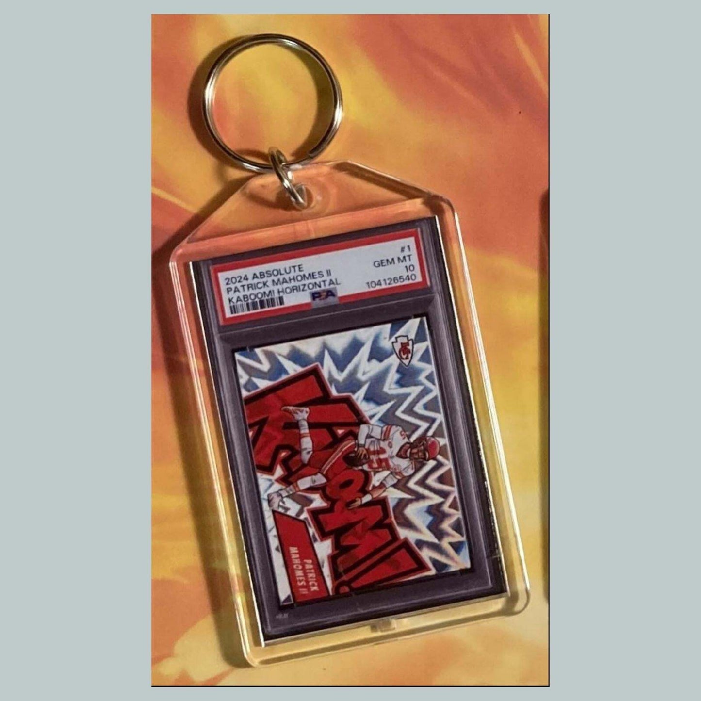 3620 Patrick Mahomes 2024 Panini Absolute Kaboom Custom Keychain FBL