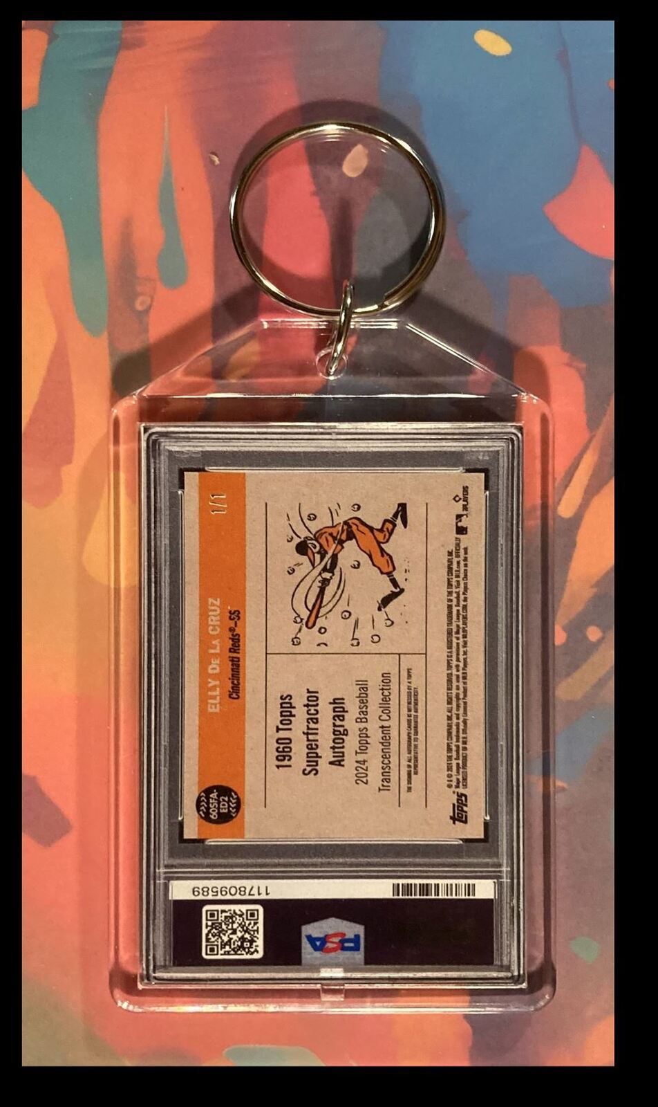 3163 Elly De La Cruz 2024 Transcendent Superfractor Keychain-Gift BBL KYC