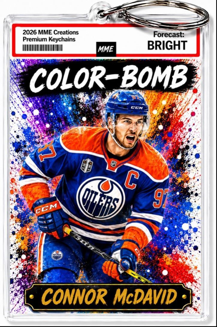 3876 Connor McDavid Keychain | Color-Bomb | Custom Photo Keychain With Nameplate MSC KYC