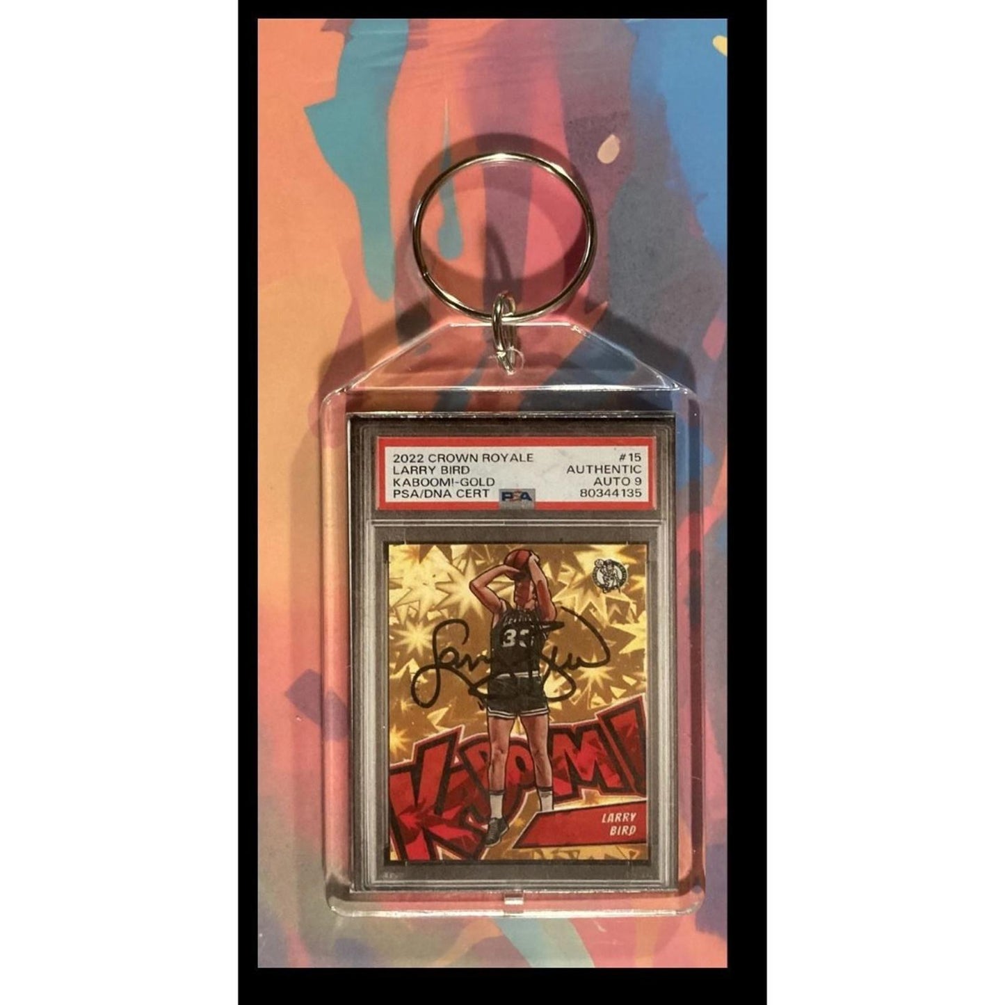 0020 Larry Bird 2022 Panini Crown Royale - Custom Made Keychain Makes Great Gift