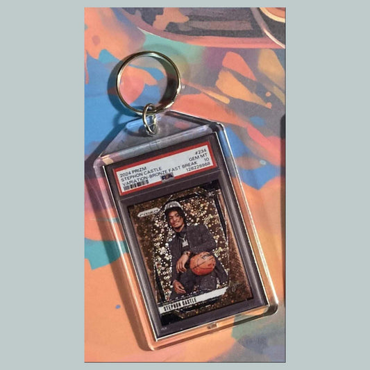 3539 2024 Panini Prizm Var-Bronze Fast Break Stephon Castle Custom Keychain MSC KYC