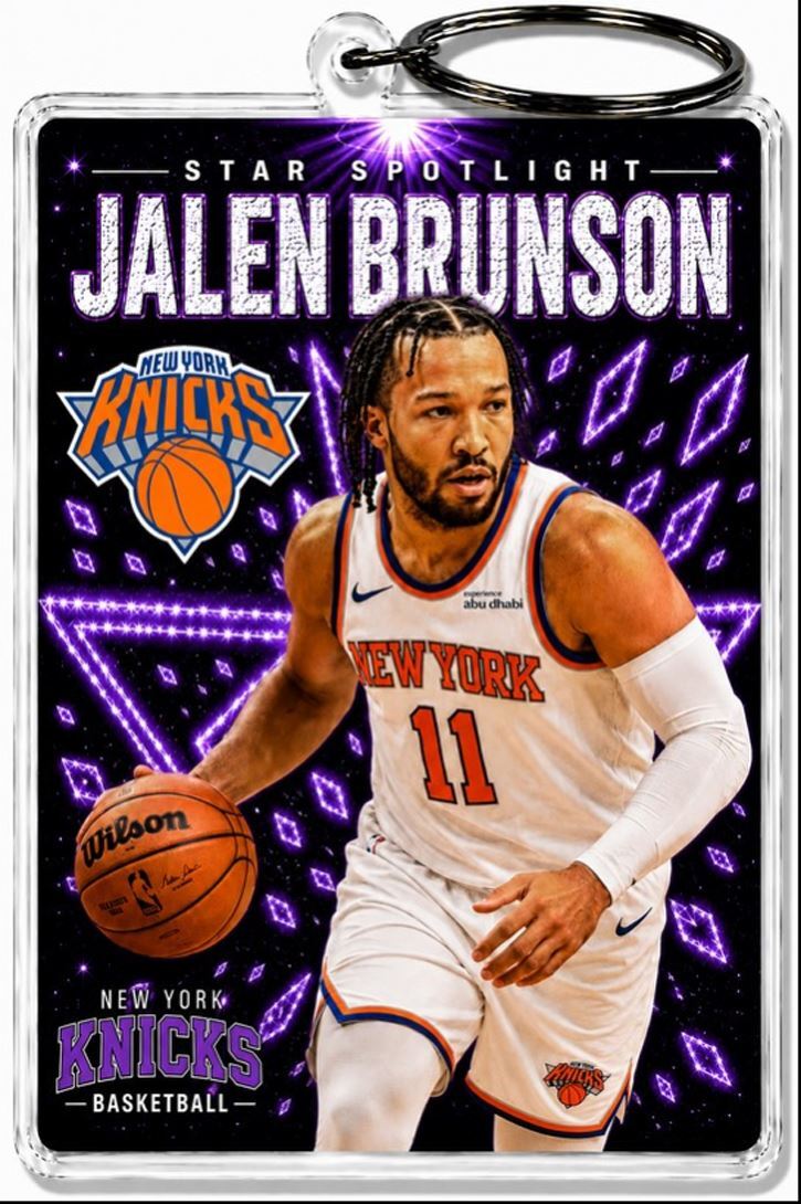 3988 Jalen Brunson Keychain Purple Spotlight Premium Keychain No Nameplate BKL KYC