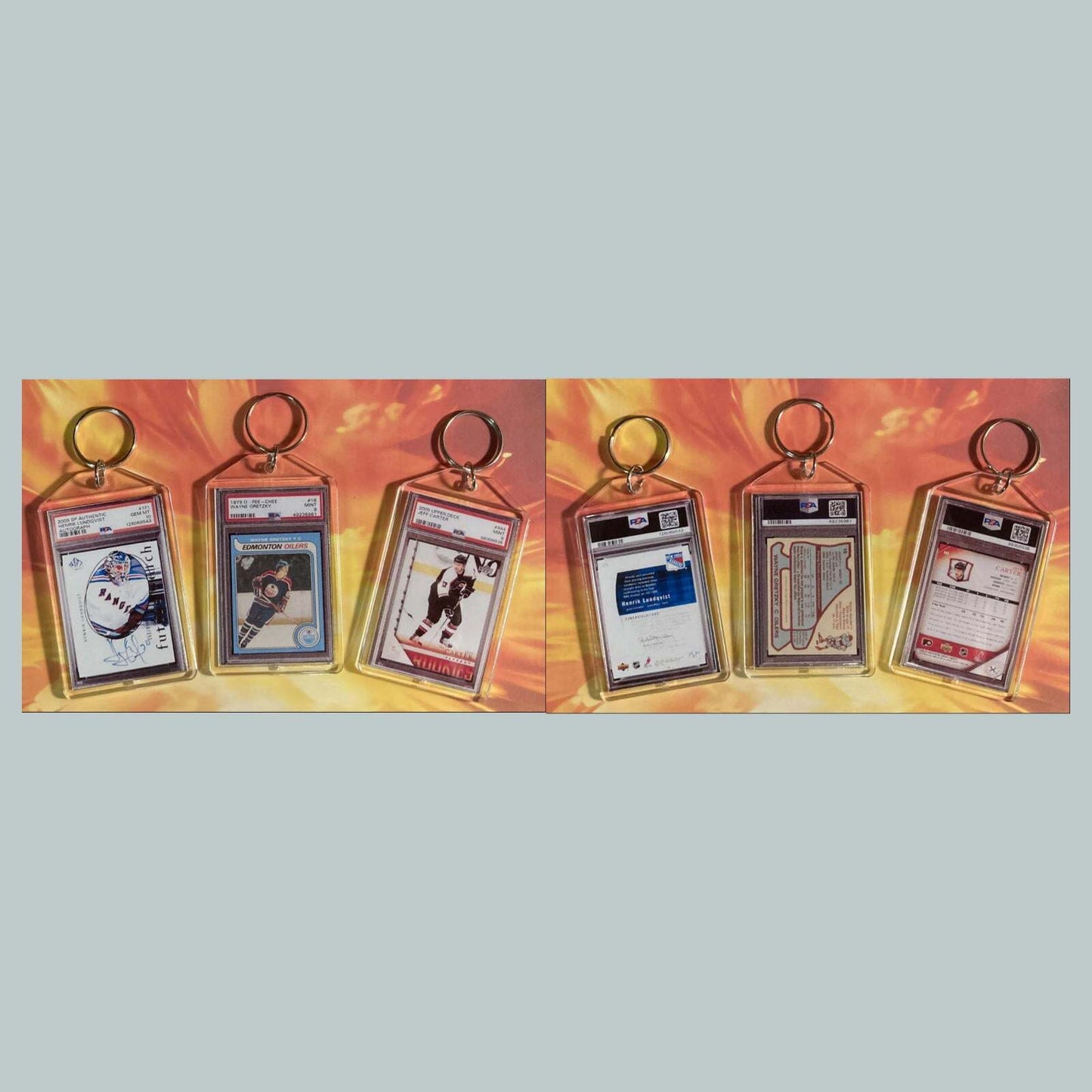 3661B Henrik Lundqvist/Gretzky/Carter Custom Hand Made Keychains Bundle MSC KYC