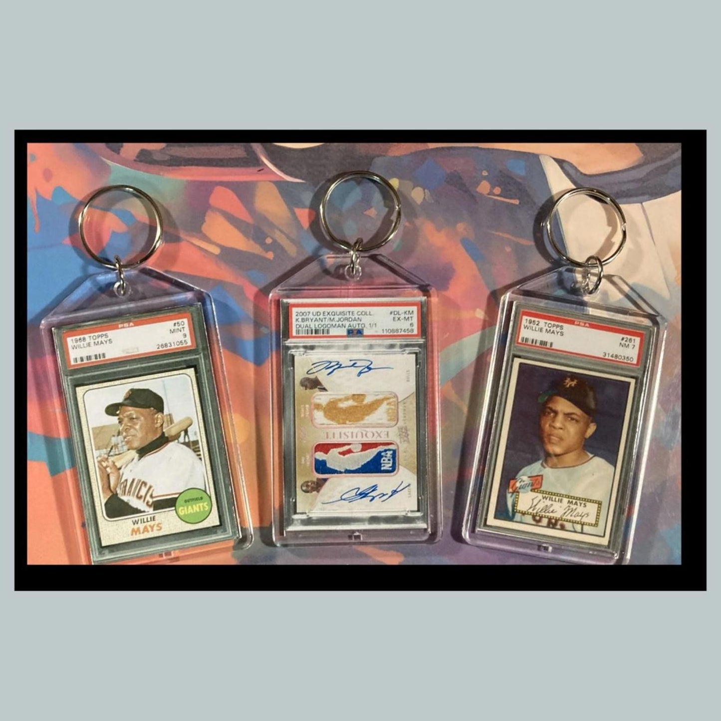 0423B Wilie Mays-Michael Jordan 3 Pack Bundle - 3 Different Novelty Keychains