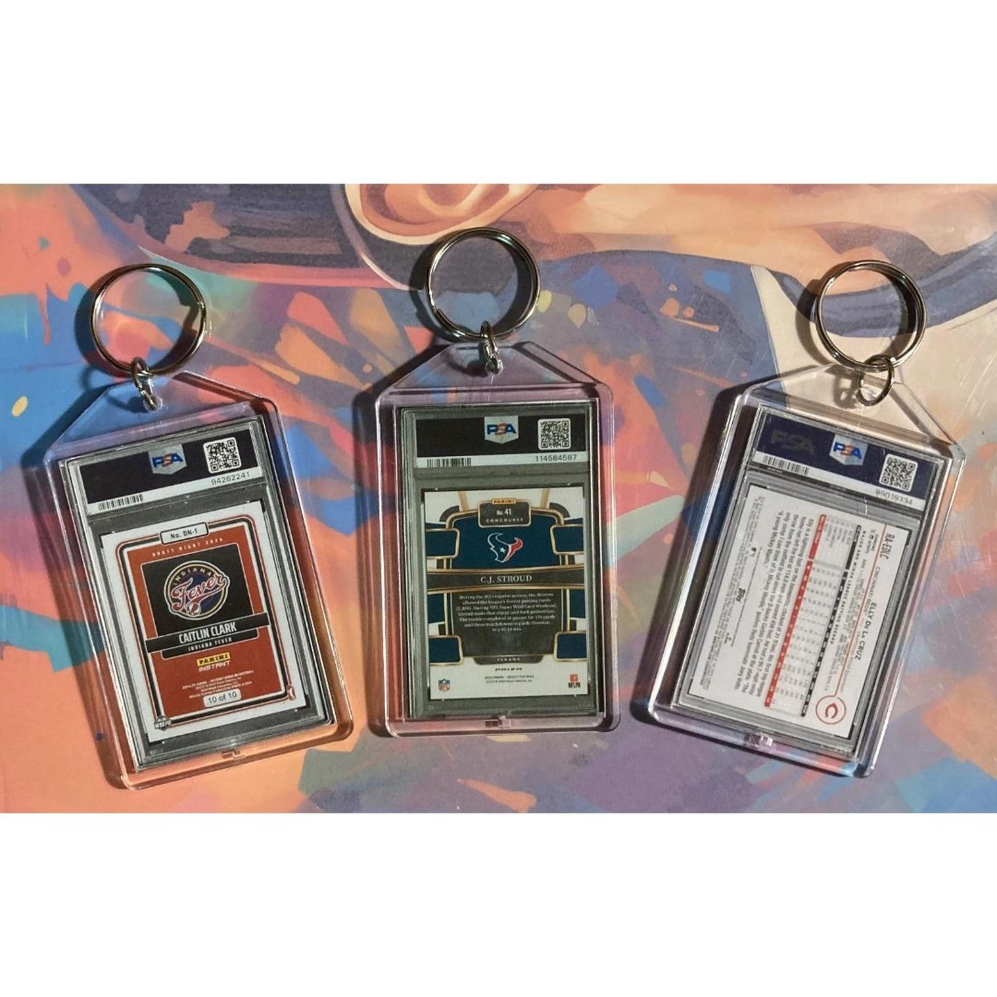 0302B Caitlin Clark/Witt Jr/Mahomes 3 pack - 3 Pack Multi-Sport Bundle Keychains