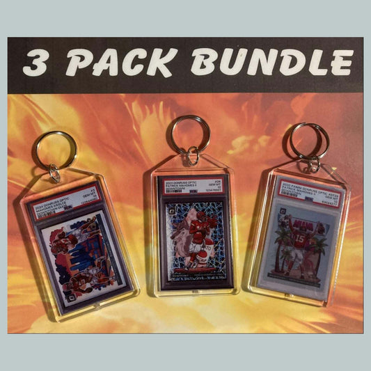 3611B Patrick Mahomes Downtown 3 Pack Bundle Custom Hand Made Keychains FBL