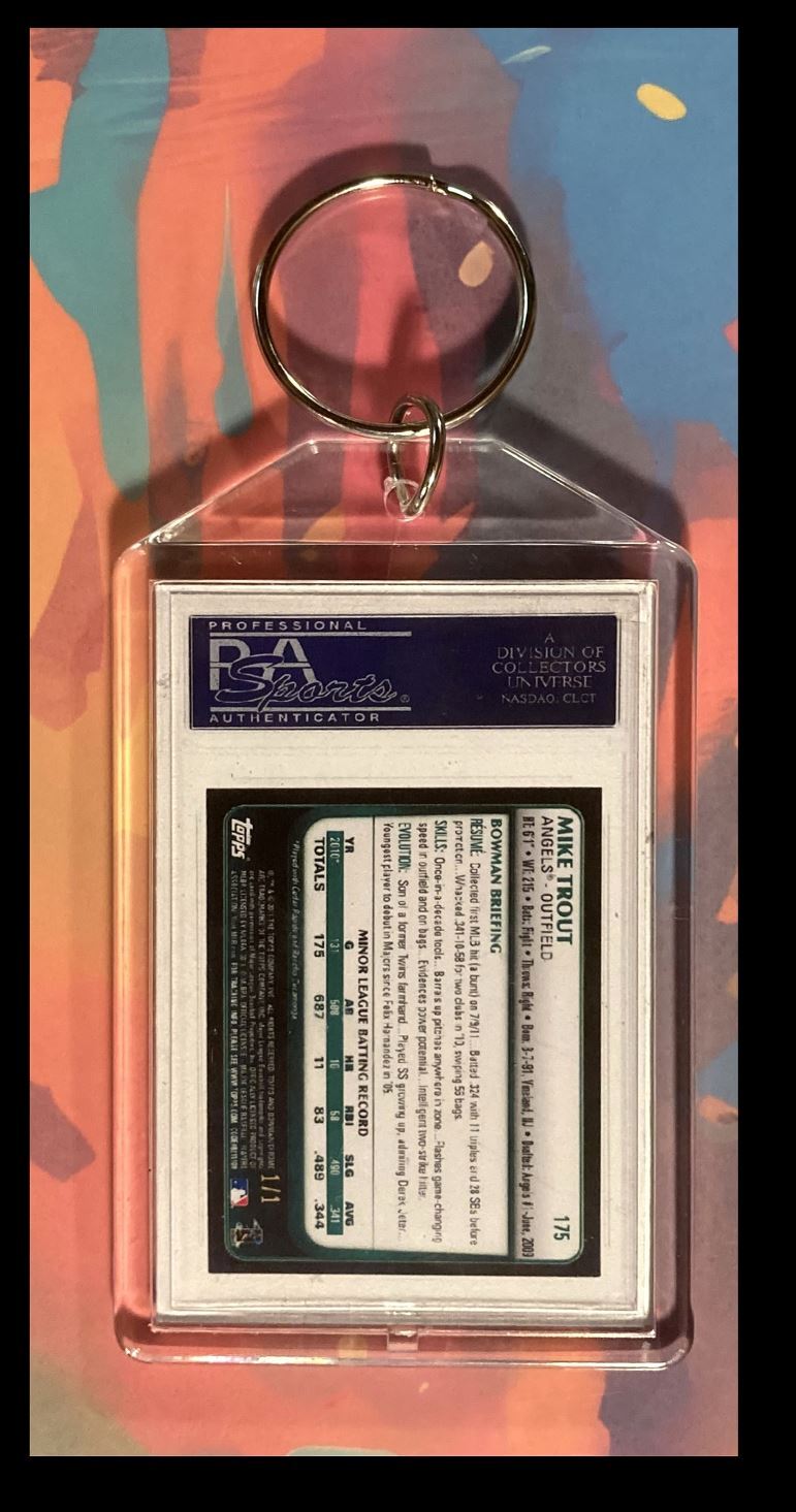 2992 Mike Trout 2011 Bowman Chrome Superfractor Keychain-Great Gift KYC BBL
