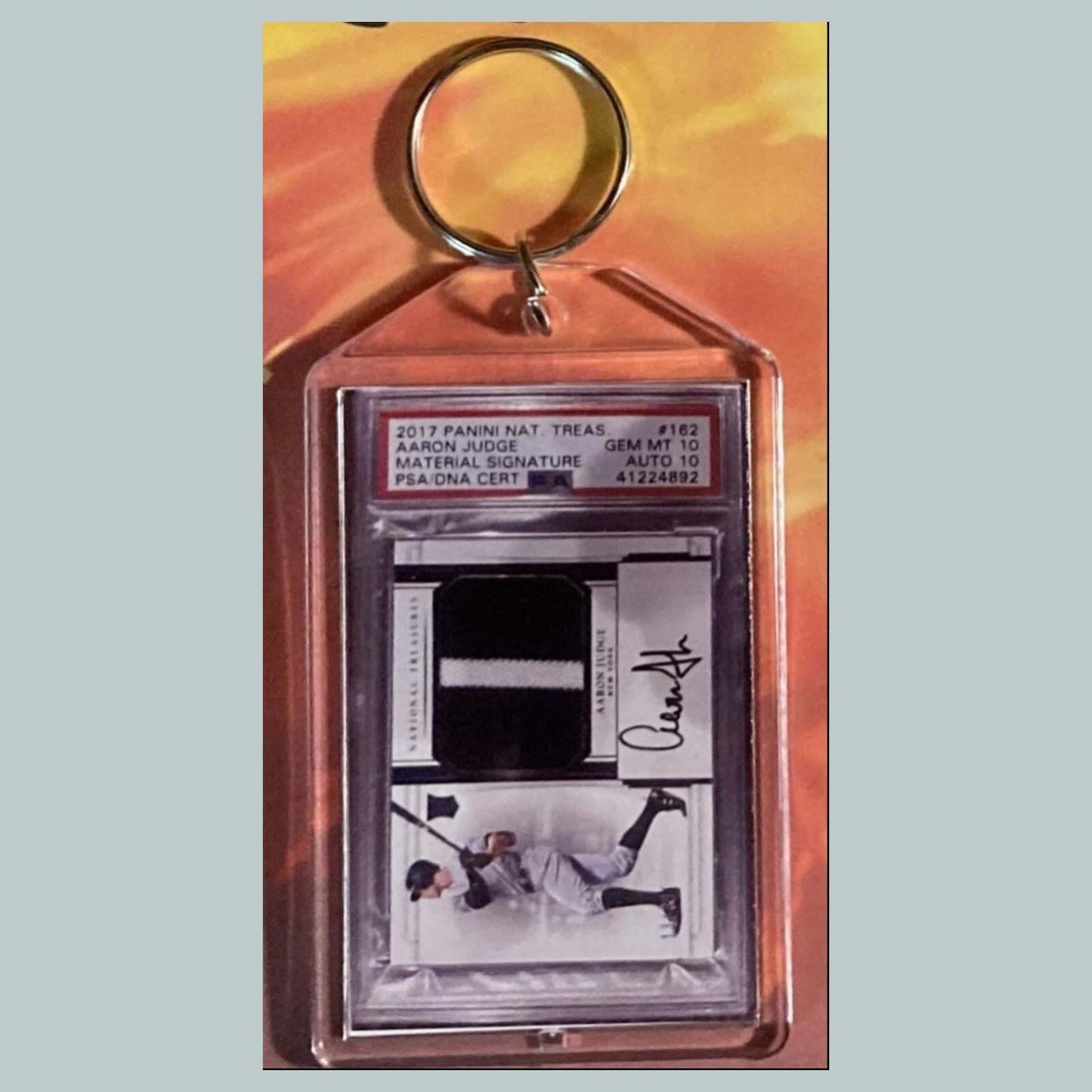 3595 Aaron Judge 2017 Panini Nat Treasures Patch Auto Custom Made Keychain BBL KYC