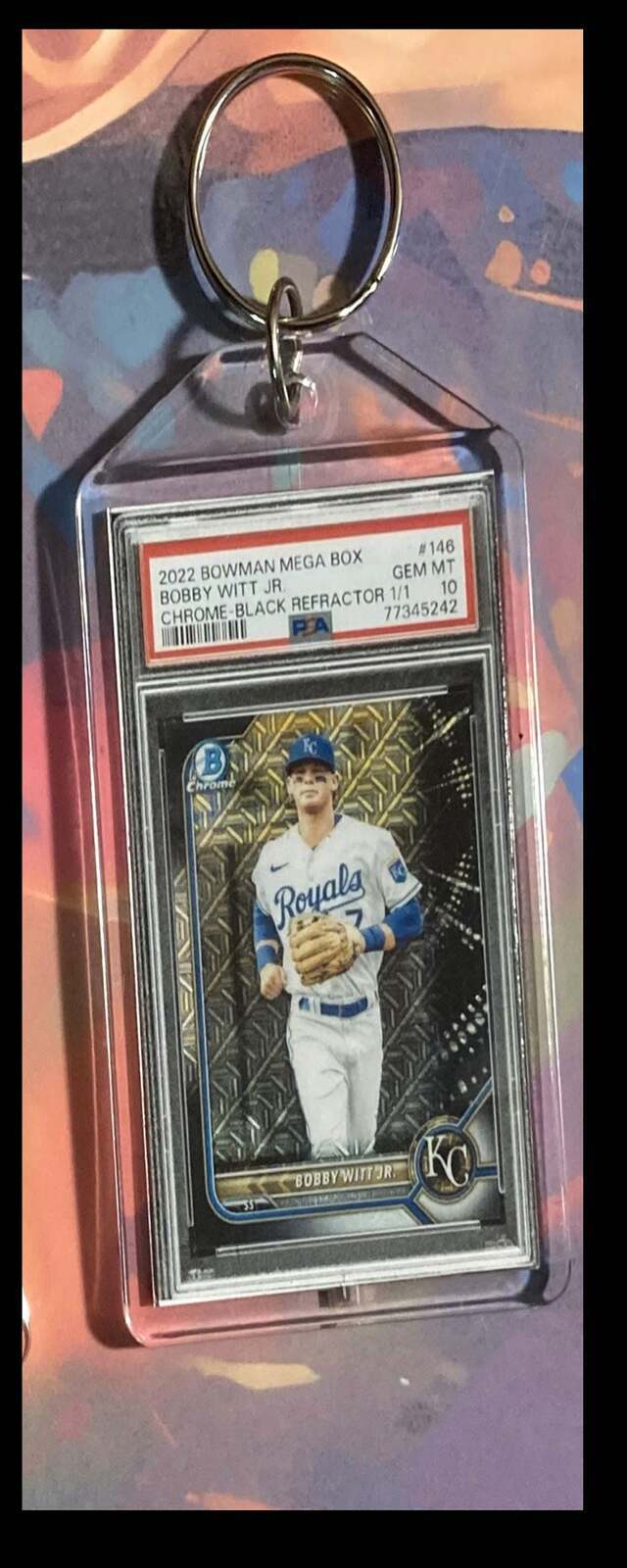 3247 Boy Witt Jr 2022 Bowman Mojo Chrome Black SuperFractor  Keychain BBL KYC