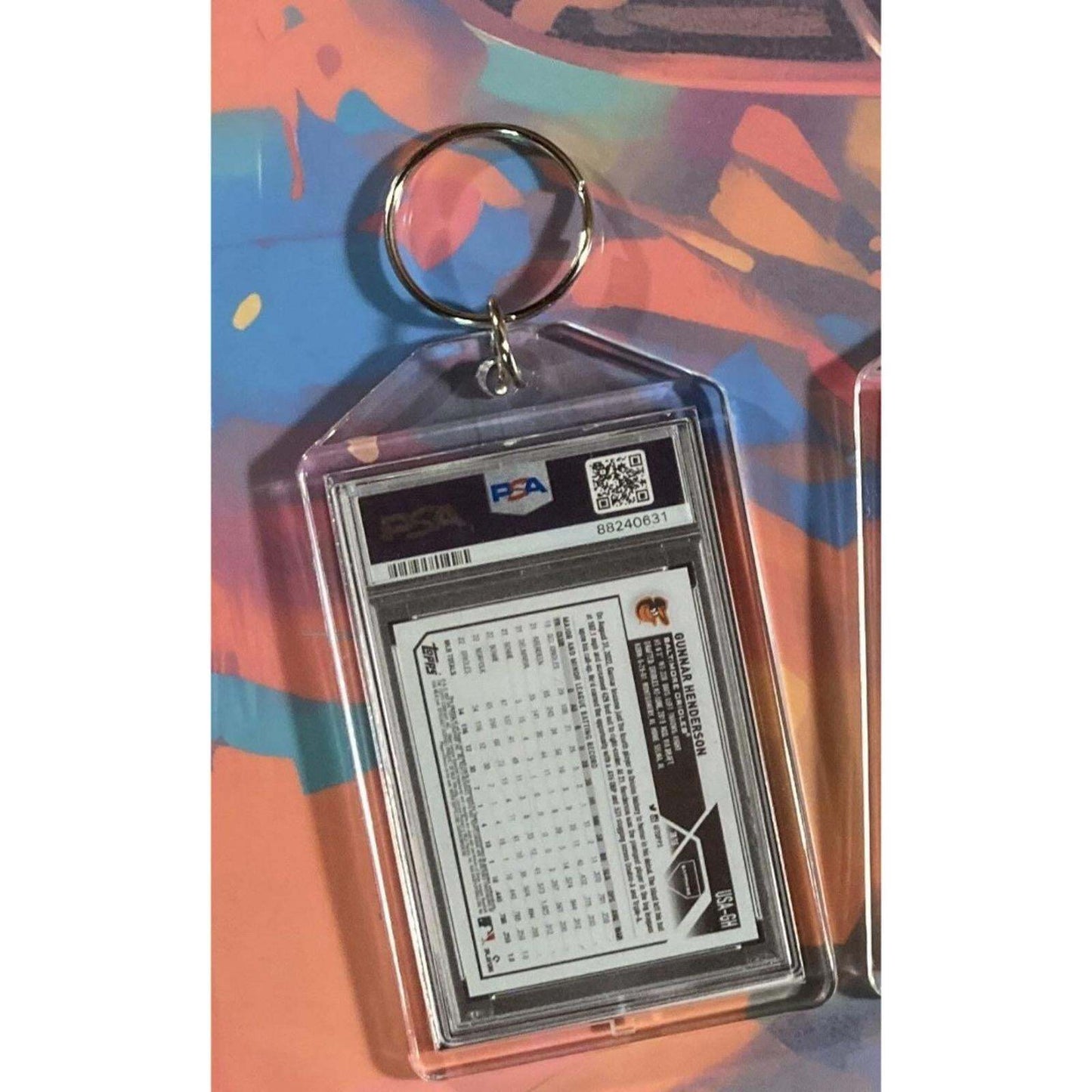3186 Gunnar Henderson 2023 Topps Black Chrome Up Auto Custom Novelty Keychain BBL KYC