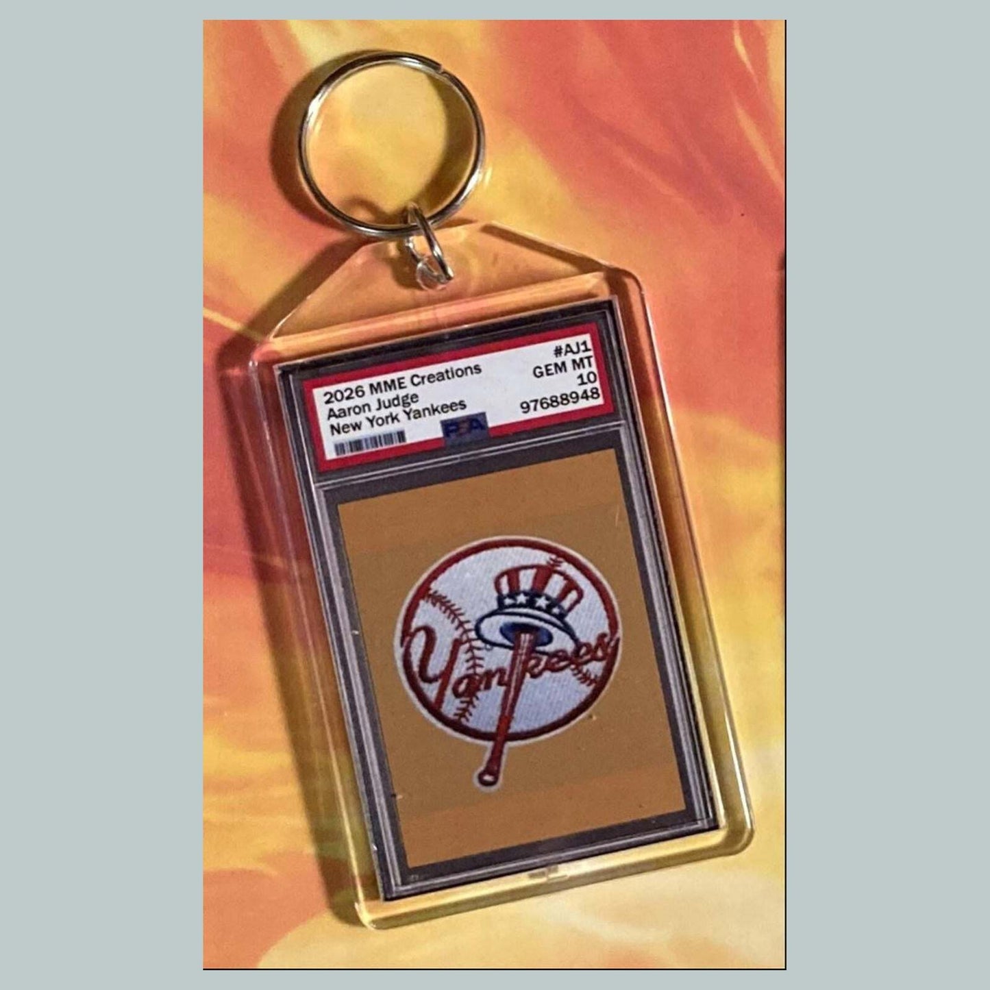 3750 Aaron Judge Gold Ice Mockup Custom Hand Made Keychain BBL KYC