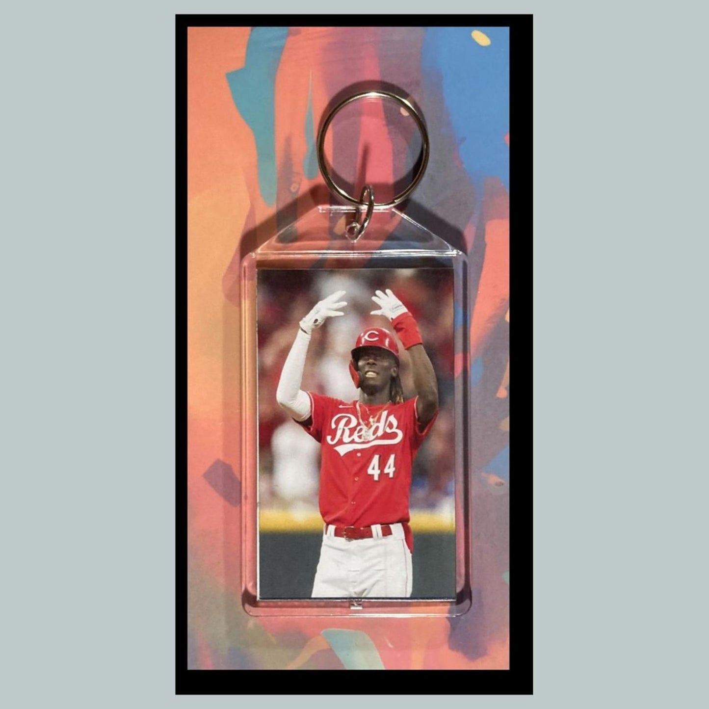 0321 Elly De La Cruz Hands Up - Custom Made Keychain Double Photo - Great Gift