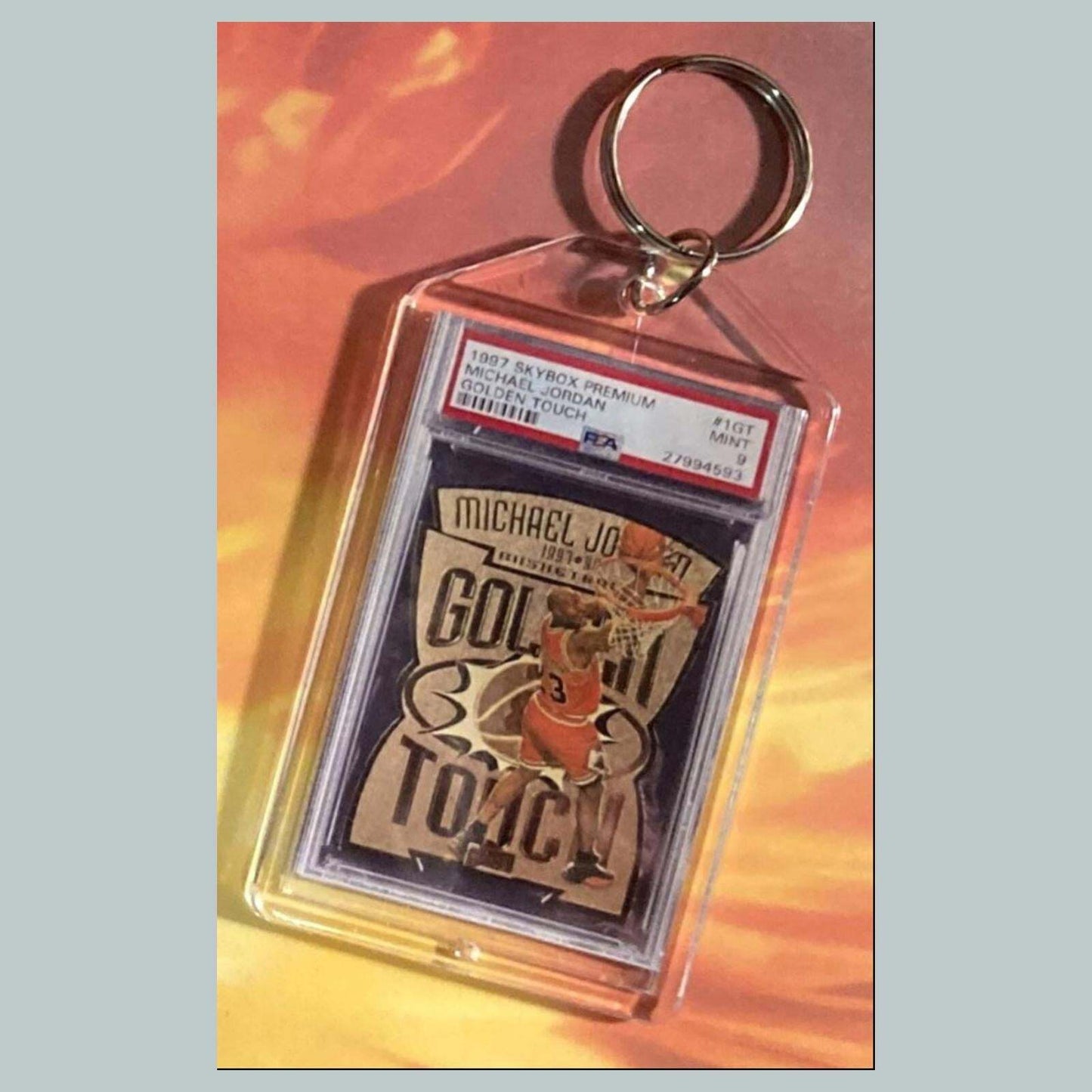 3638 Michael Jordan 1997 Skybox Golden Touch Custom Hand Made Keychain BKL