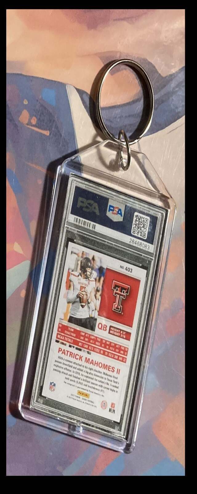 3215 Patrick Mahomes 2017 Panini Score Red Zone Auto  Keychain FBL