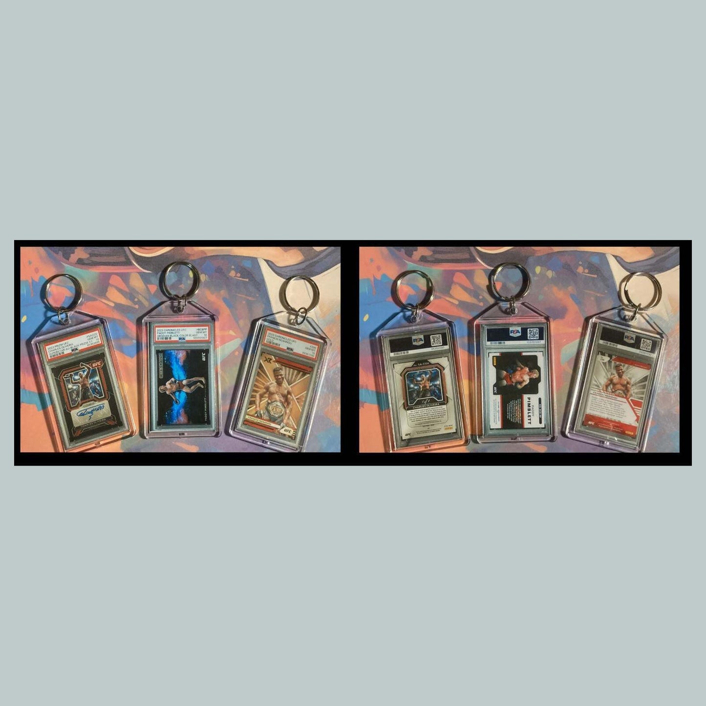 3456B Charles Oliveira/Pimblett/Ngannou 3 Pack Bundle - 3 Different Keychains MSC KYC