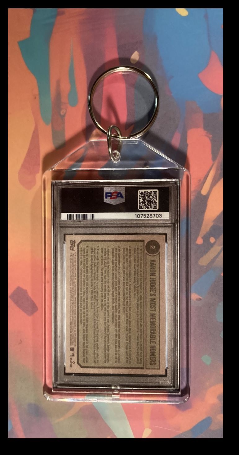 3020 Aaron Judge 2023 Topps Tribute Custom Keychain - A Great Gift BBL KYC