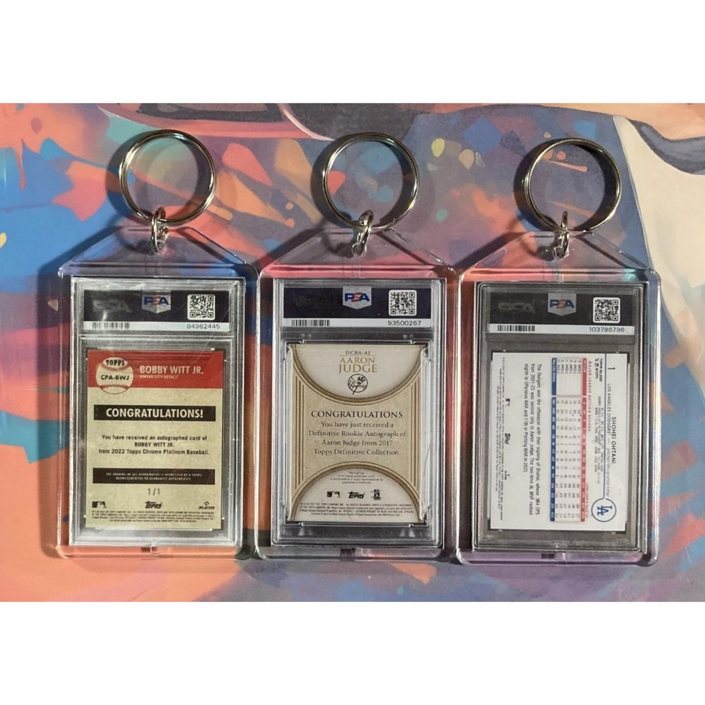 0176B Bobby Witt Jr/Judge/Ohtani 3 Pack Bundle-3 Different Novelty Keychains
