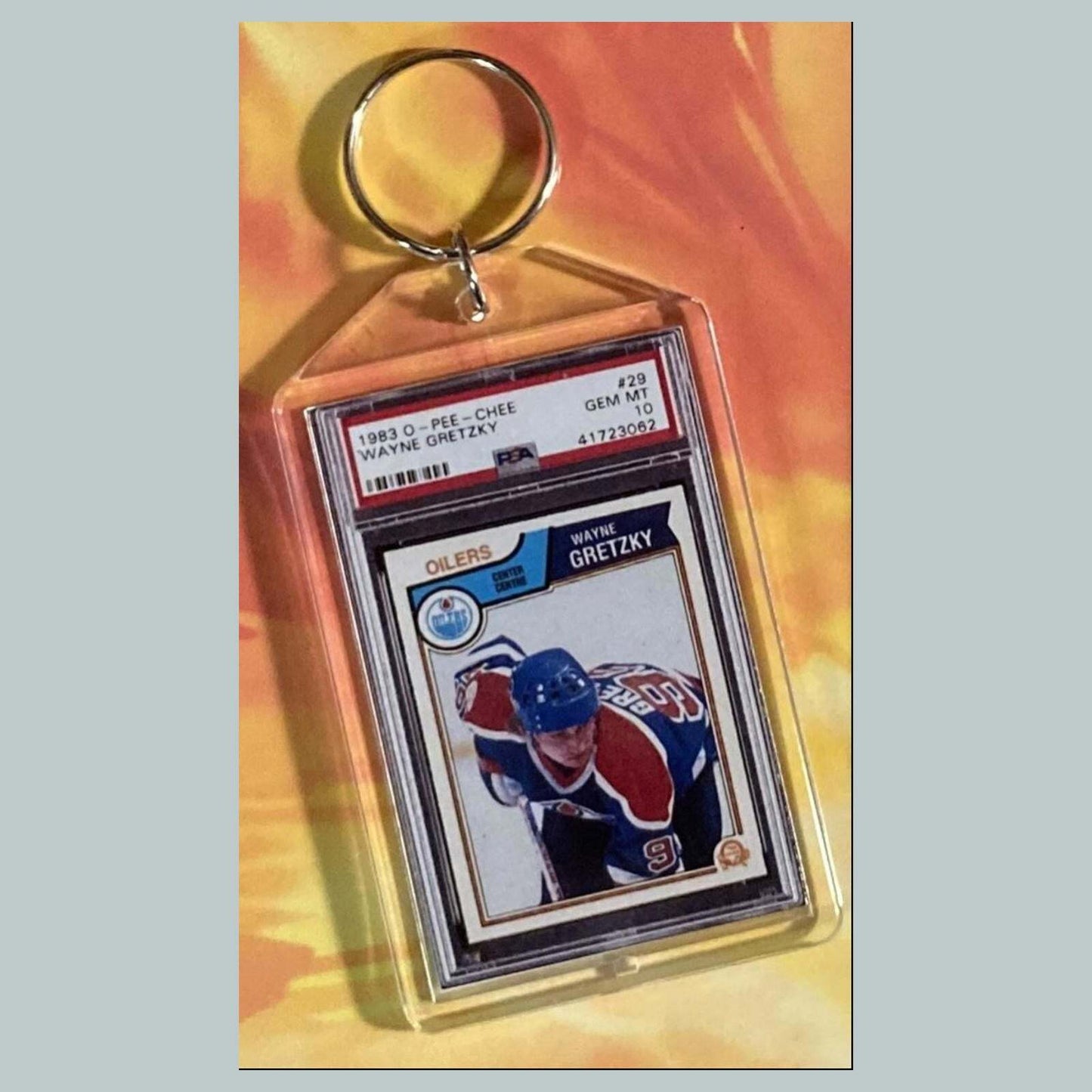 3639 Wayne Gretzky 1983 O-Pee-Chee Custom Hand Made Keychain MSC KYC