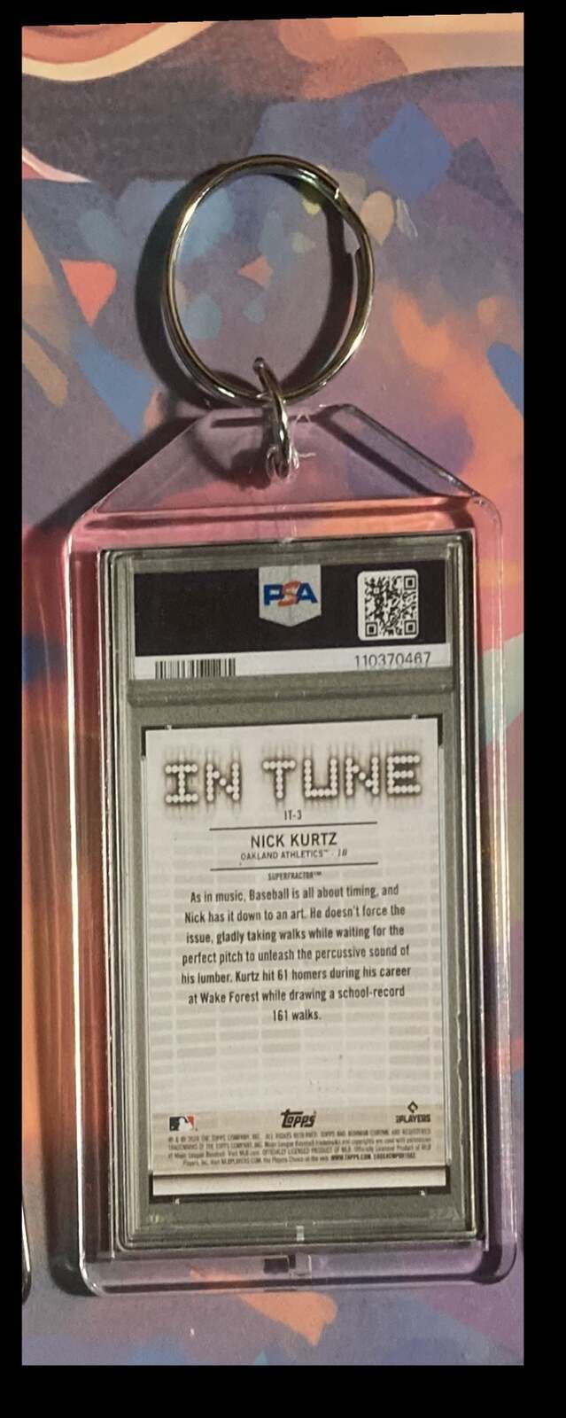 3249 Nick Kurtz 2024 Bowman Draft In Tune Superfractor  Keychain BBL KYC