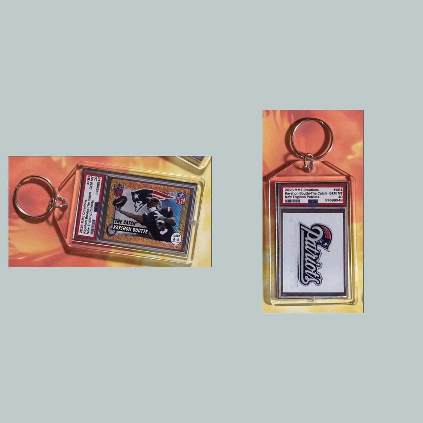 3763 Kayshon Boutte 2026 Gold Shimmer Mockup  Custom Hand Made Keychain FBL
