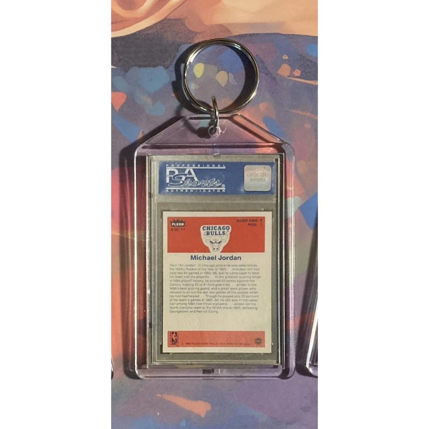 0256 Michael Jordan 1986 Fleer Sticker Custom Hand Made Novelty Keychain-Gift