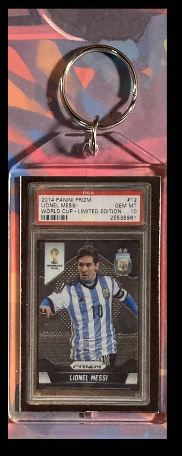 3091 Lionel Messi  2014 Panini Prizm World Cup Limited Edition Keychain KYC MSC