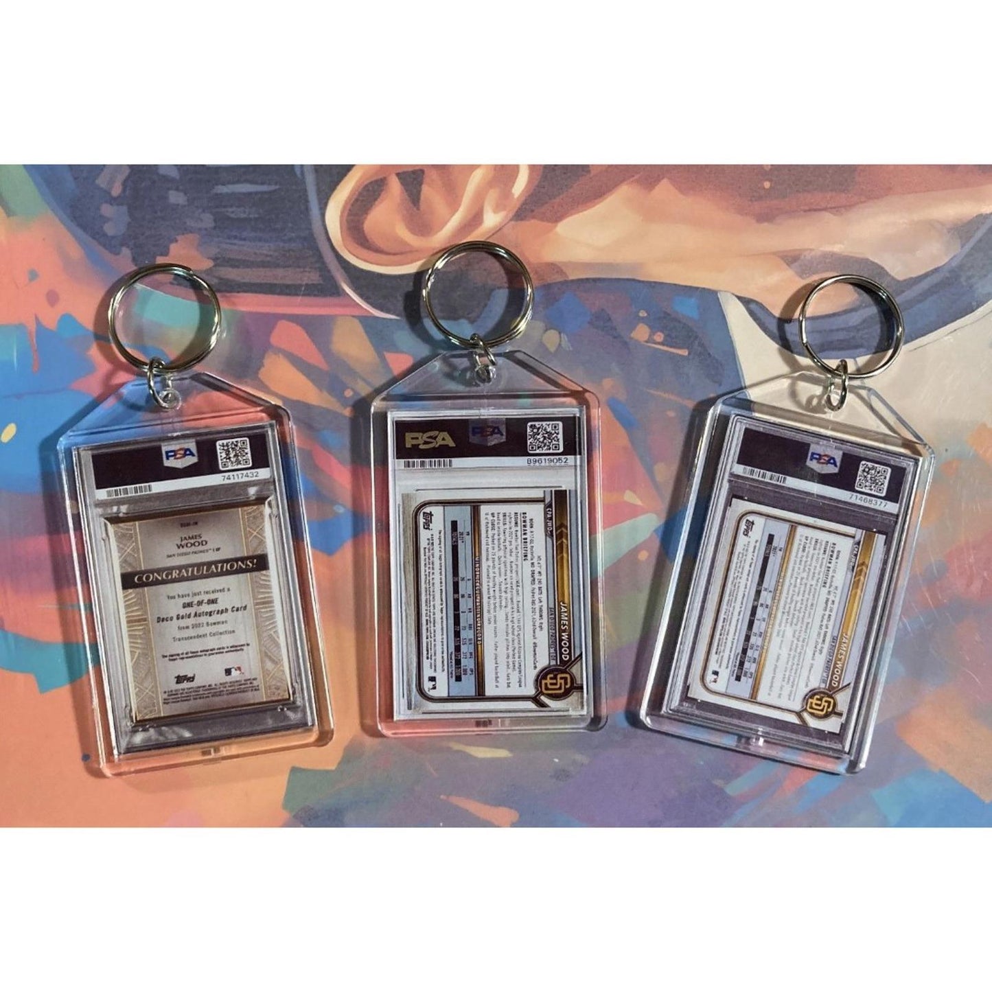 3184 B James Wood 3 Pack Bundle - 3 Different Custom Novelty Keychains -Gift BBL KYC