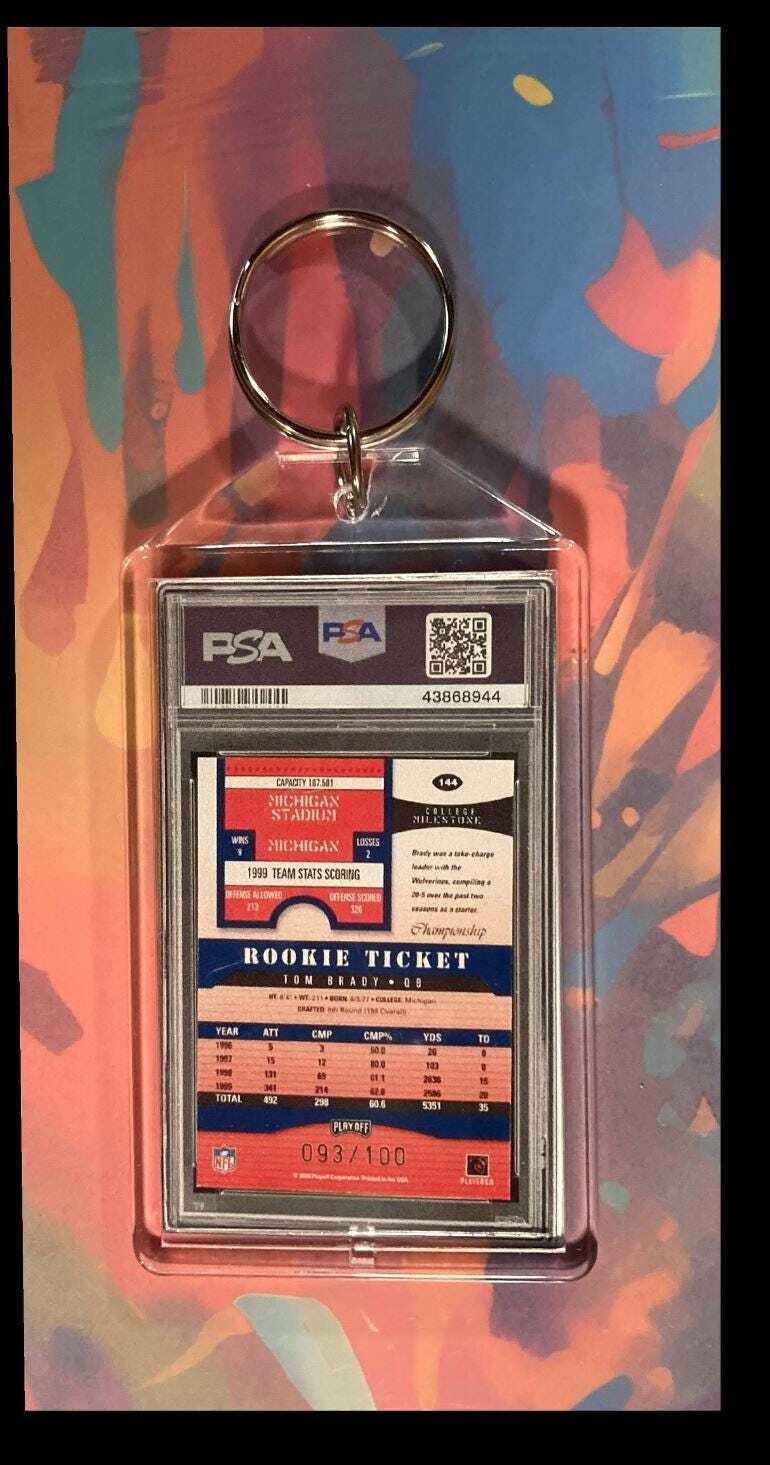 0052 Tom Brady 2000 Panini Playoff Contender Auto Custom Made Novelty Keychain