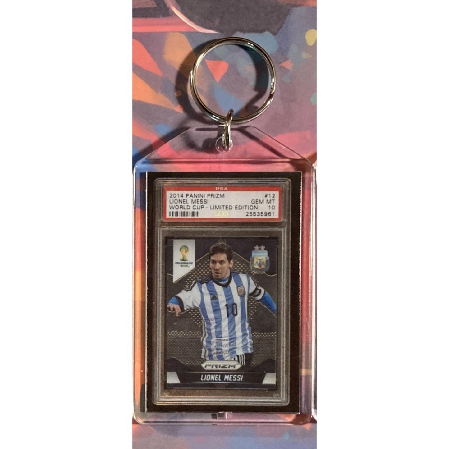 0134 Lionel Messi 2014 Panini Prizm World Cup Limited Edition Novelty Keychain