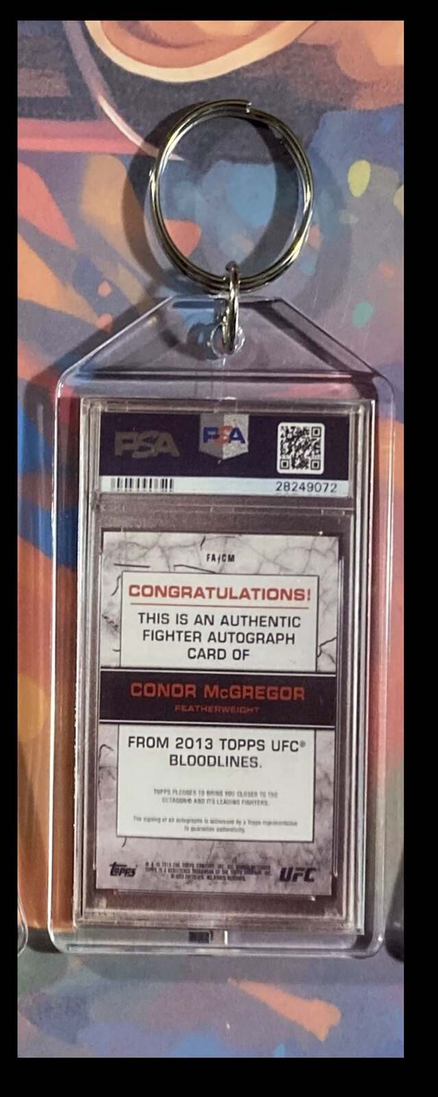 3095 Conor McGregor 2013 Topps UFC Bloodlines Auto Keychain KYC MSC