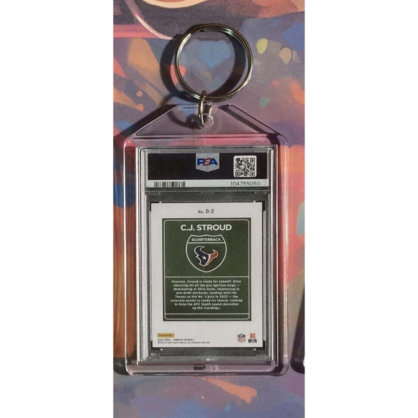 3196 CJ Stroud 2023 Donruss Downtown Custom Hand Made Novelty Keychain-Gift FBL