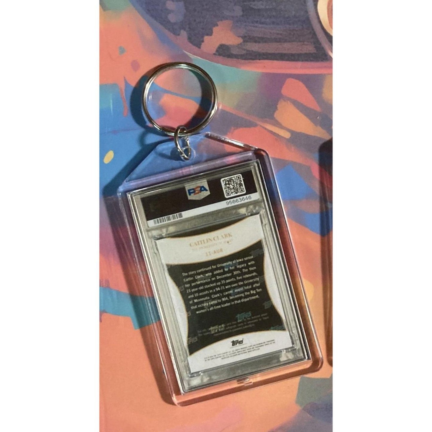 0017 Caitlin Clark 2024 Bowman U Collegiate Campaign Auto Keychain