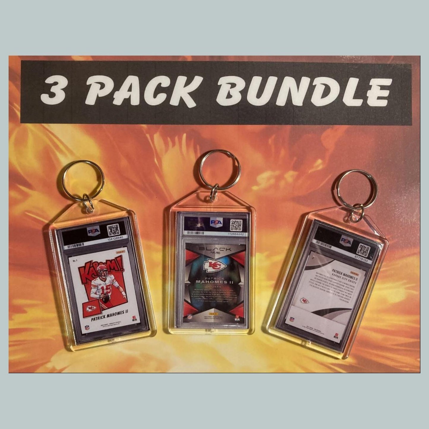 3623B Patrick Mahomes 3 Pack Bundle-Custom Hand Made Keychains FBL