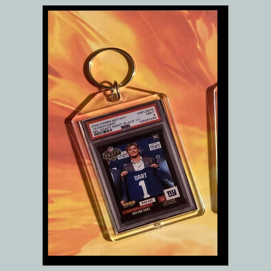 3528 Jaxson Dart 2025 Panini Instant Draft Night Black Custom Made Keychain FBL