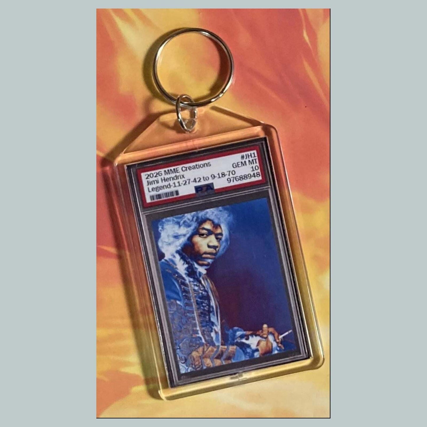 3745 Jimi Hendrix Mockup Custom Hand Made Novelty Keychain MSC KYC