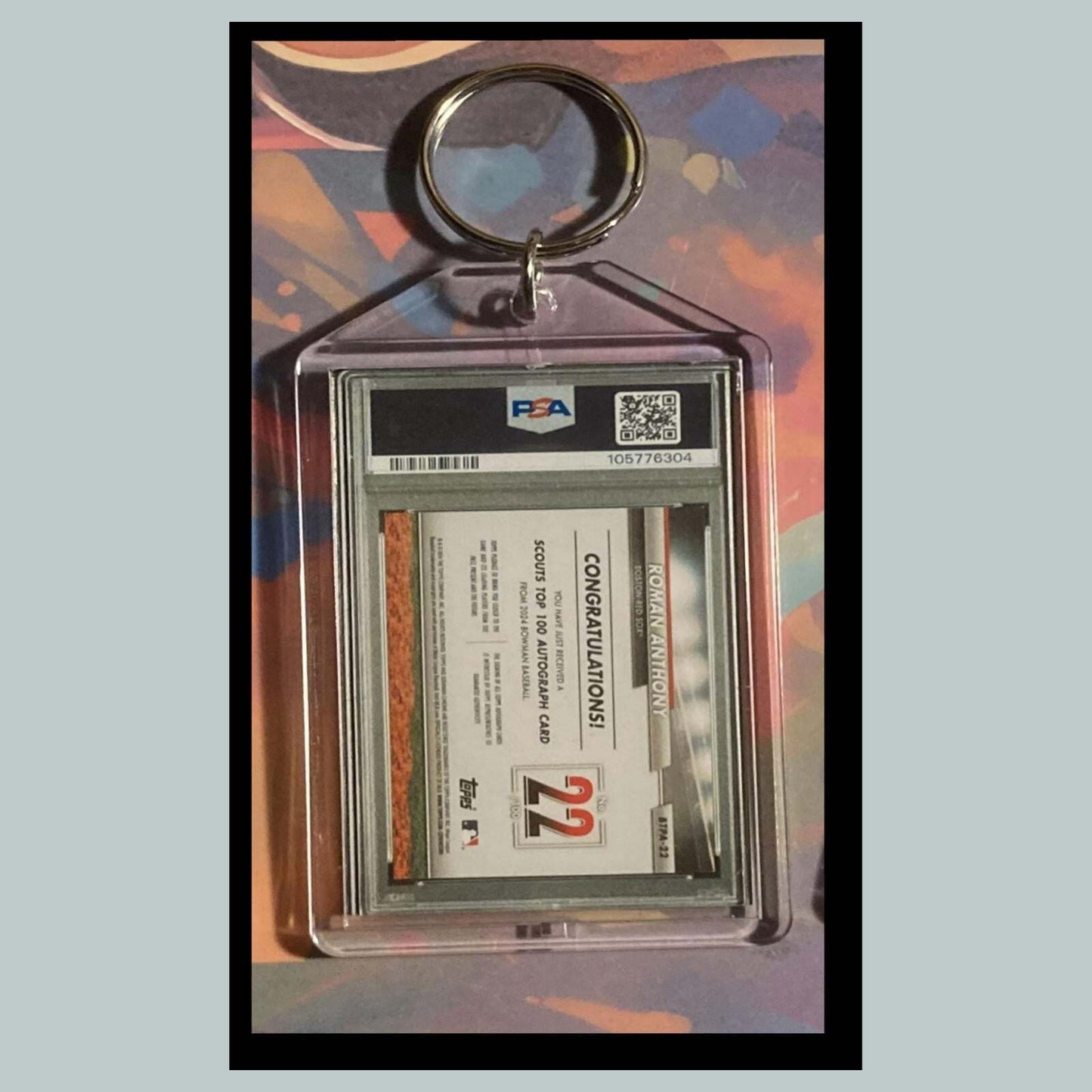 3483 Roman Anthony 2024 Chrome Scouts Top Gold Auto Custom Hand Made Keychain BBL KYC