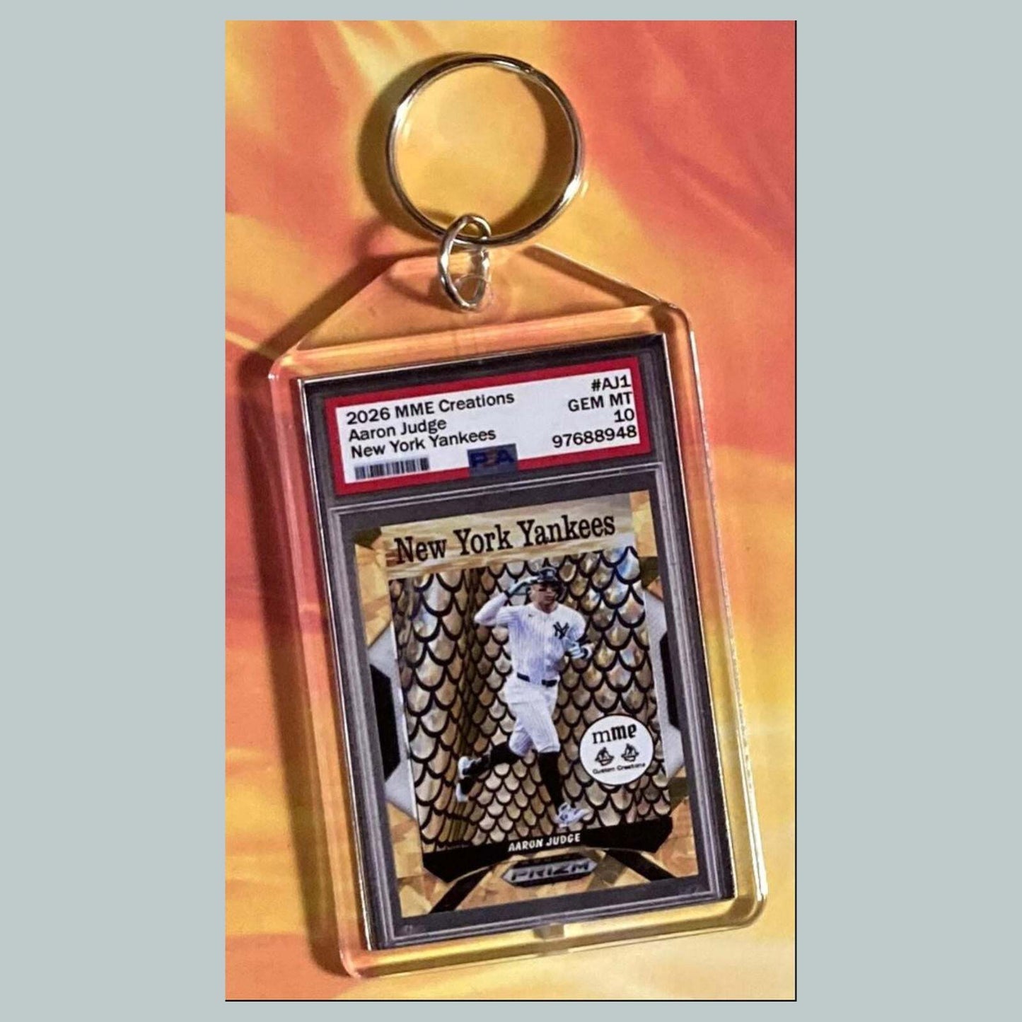 3750 Aaron Judge Gold Ice Mockup Custom Hand Made Keychain BBL KYC