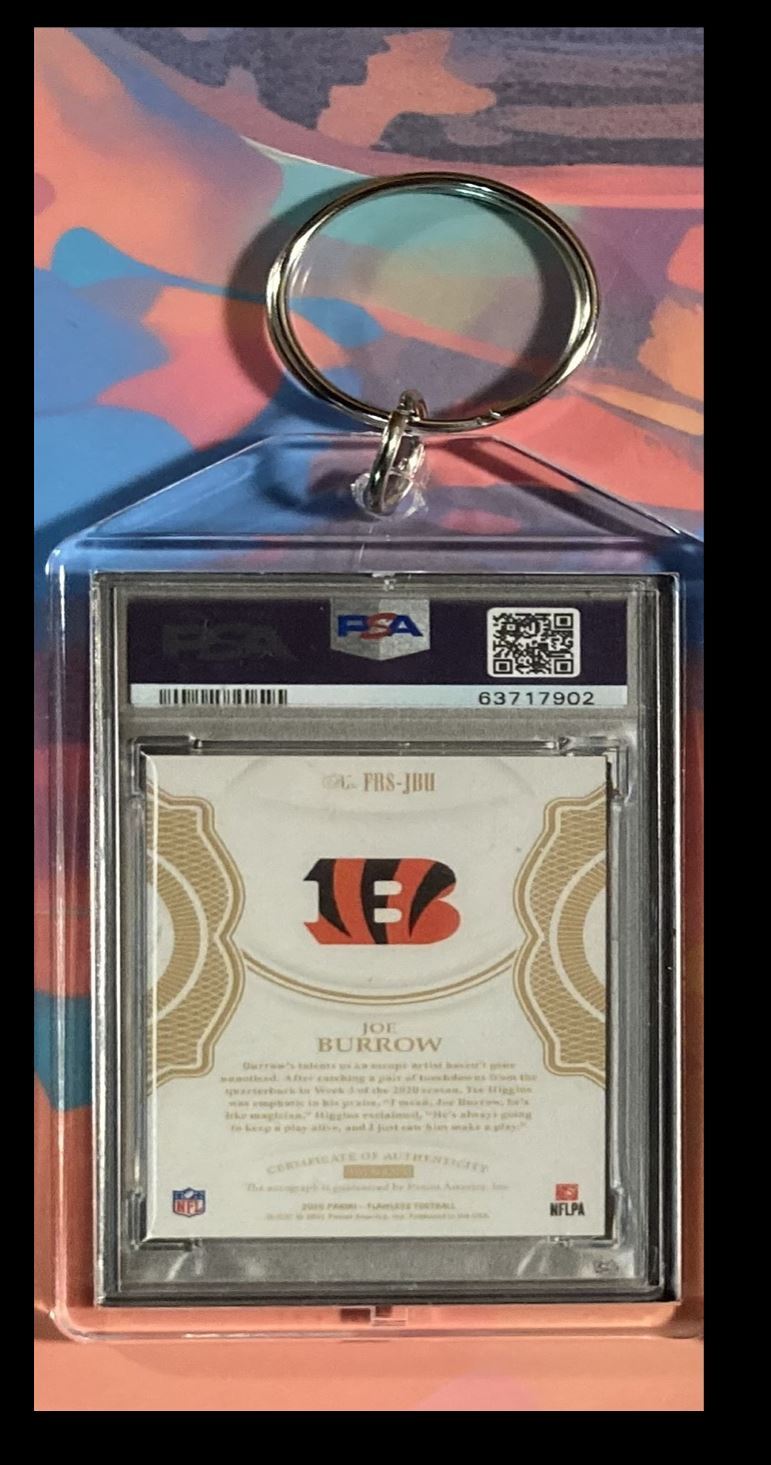 3084 Joe Burrow 2020 Panini Flawless Emerald Rookie Auto  Custom Keychain FBL