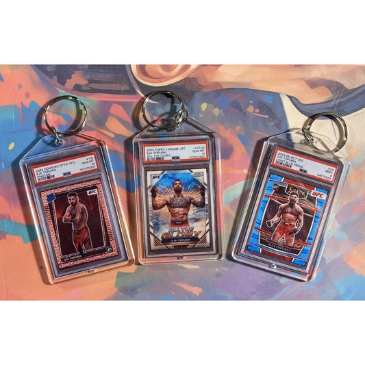 3170B Ilia Topuria 3 Pack Bundle - 3 Different Custom Novelty Keychains -Gift KYC MSC