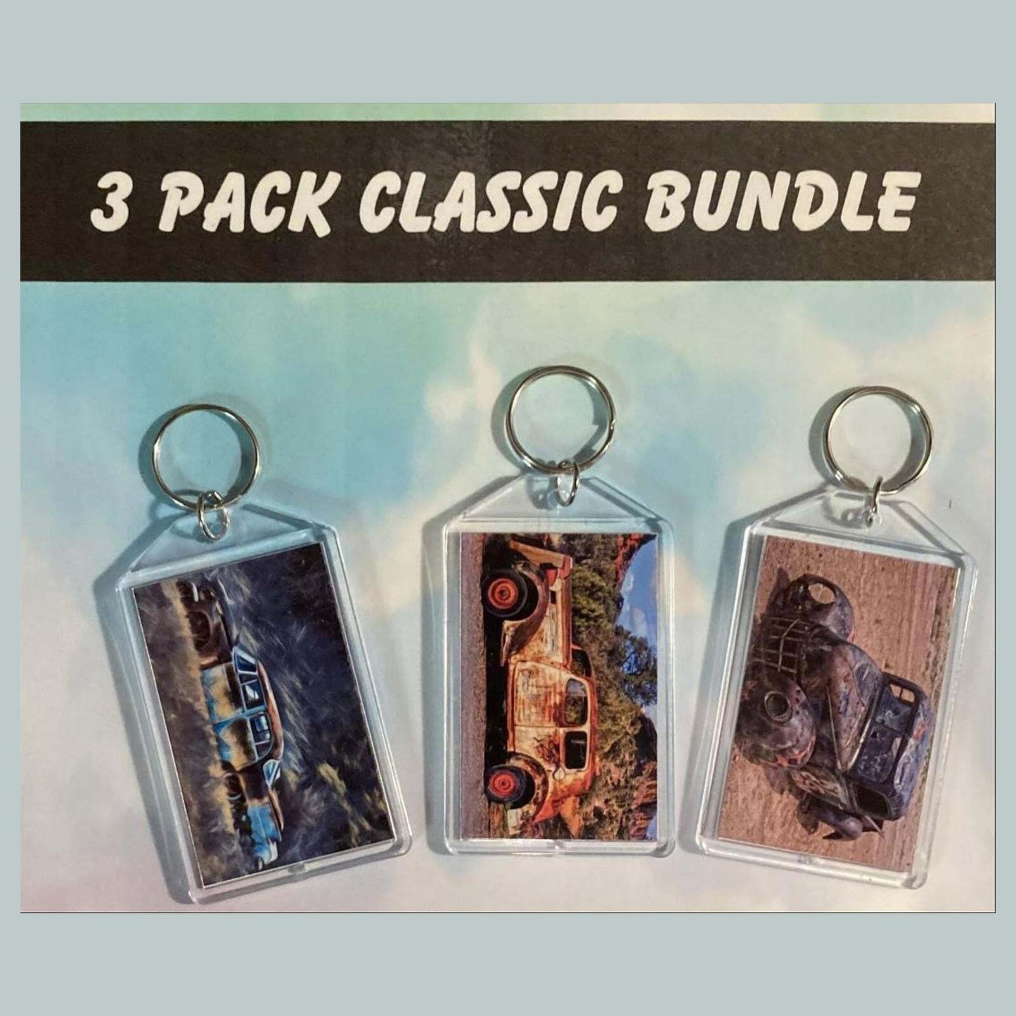 3587B Threefer Bundle Old Rusty Classics  Keychain |Vintage Automobile  Keychain MSC KYC