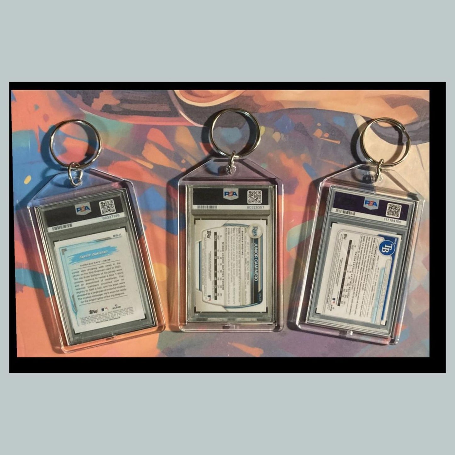 0470B Junior Caminero 3 Pack Bundle - 3 Different Custom Novelty Keychains -Gift