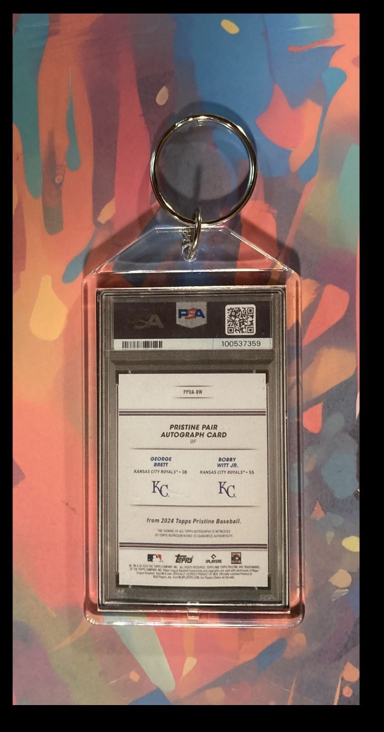 3034 Boy Witt Jr/George Brett 2024 Topps Pristine SuperFractor Keychain-Gift BBL KYC