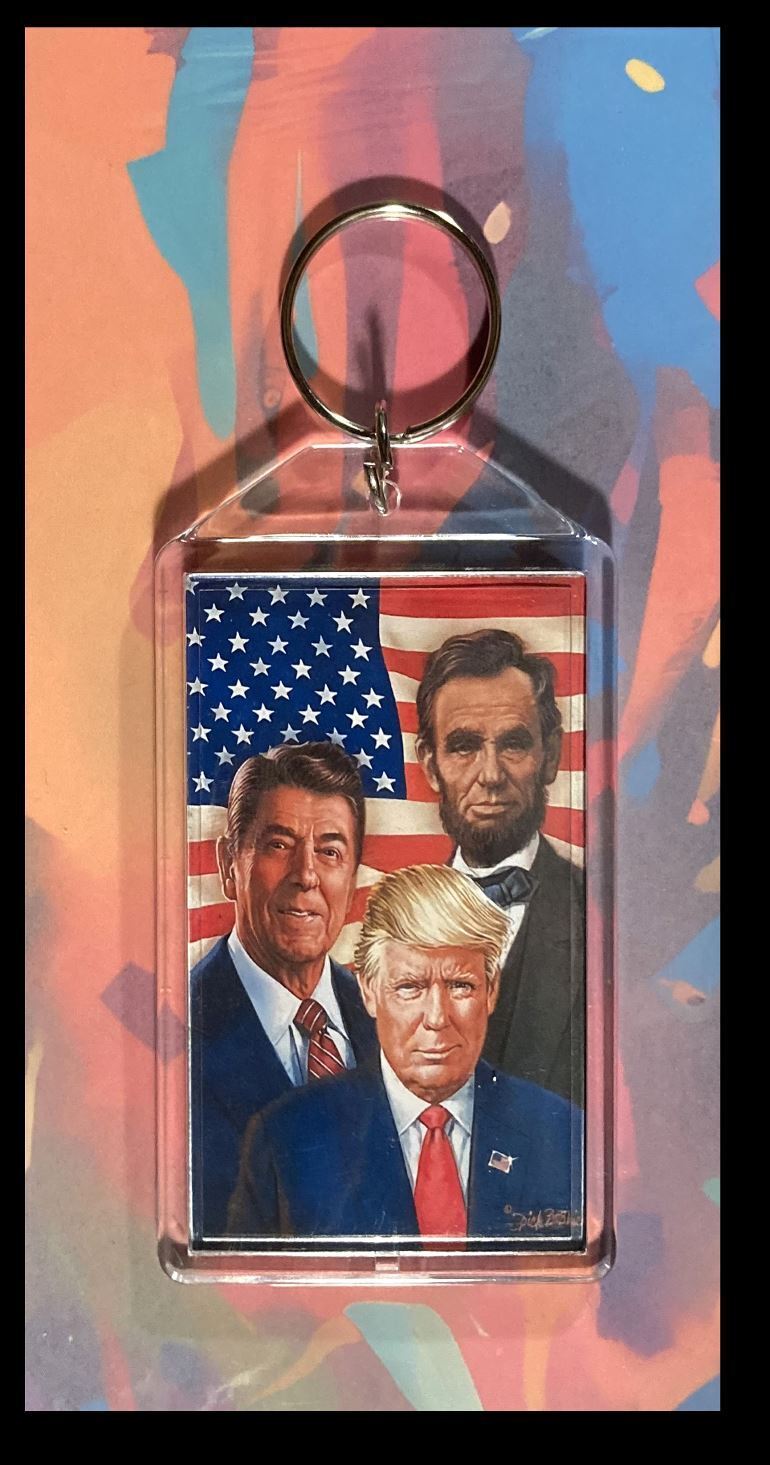 3288 Trump Reagan Lincoln Custom Hand Made Keychain-Makes A Great Gift KYC MSC