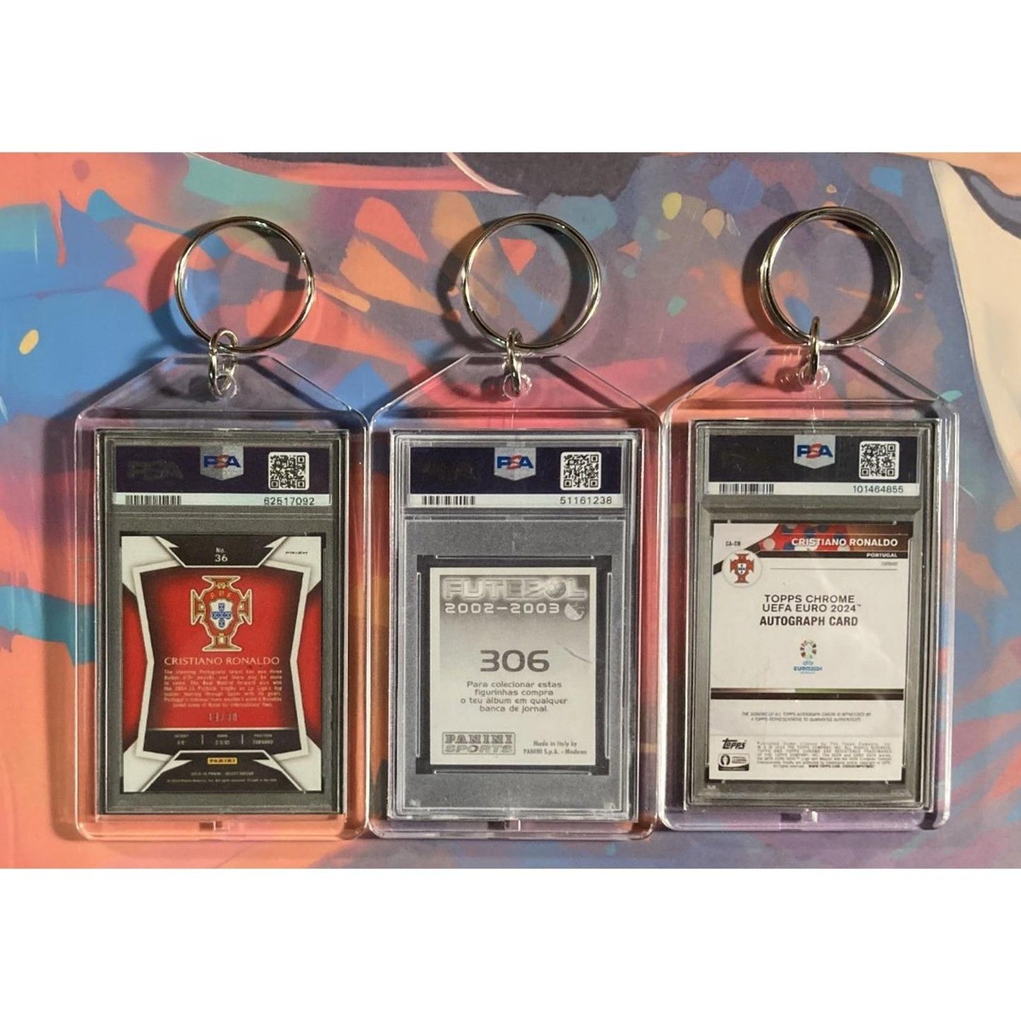 0200B Cristiano Ronaldo 3 Pack Bundle-3 Different Custom Novelty Keychains -Gift