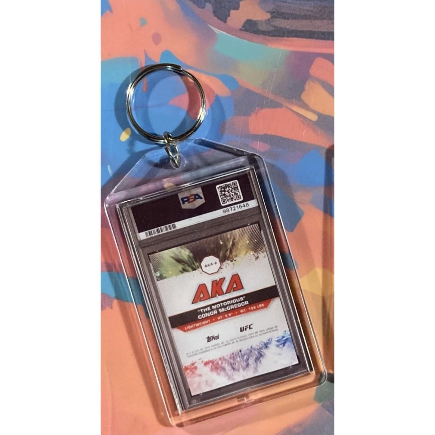 0145 Conor McGregor 2024 Topps Chrome AKA Red Refractor Custom Novelty Keychain